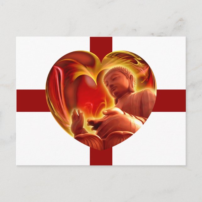 BUDDHA Heart | dark red stripes Postcard (Front)