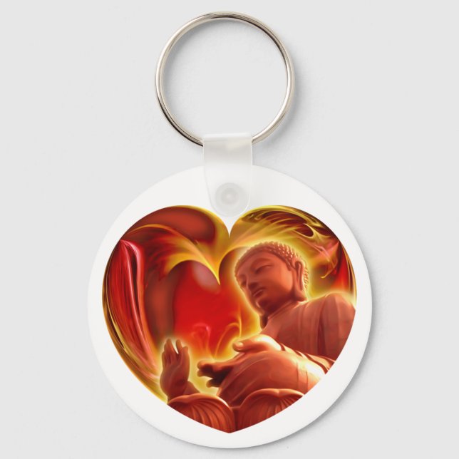 BUDDHA Heart Key Ring (Front)