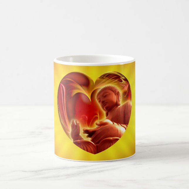 BUDDHA Heart | yellow shine Coffee Mug (Center)