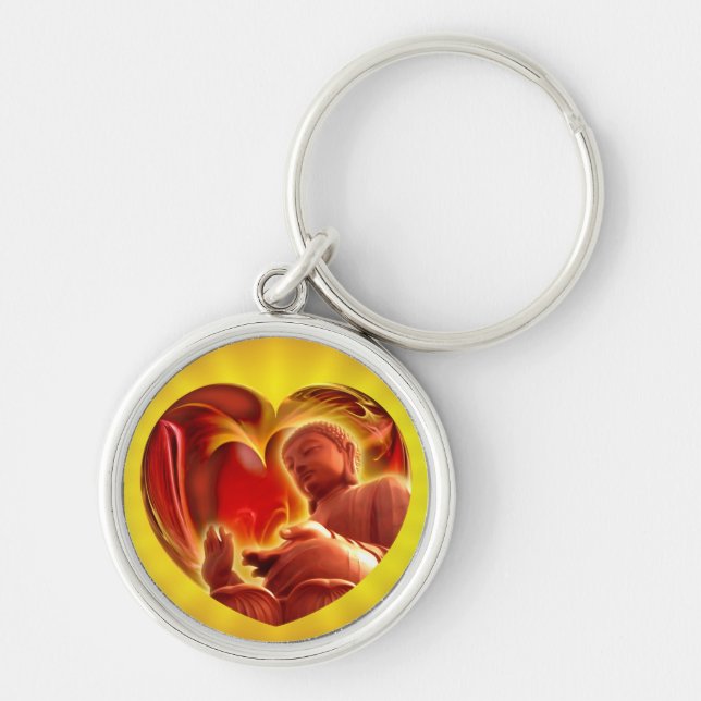 BUDDHA Heart | yellow shine Key Ring (Front)