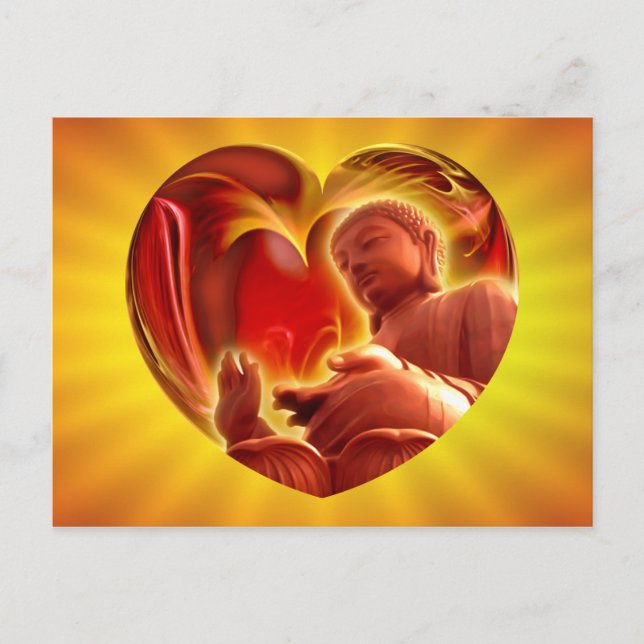 BUDDHA Heart | yellow shine Postcard (Front)