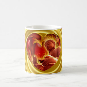 BUDDHA Heart   yellow swirl Coffee Mug