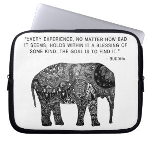 Buddha Henna Elephant Wisdom Laptop Sleeve 10 Inch