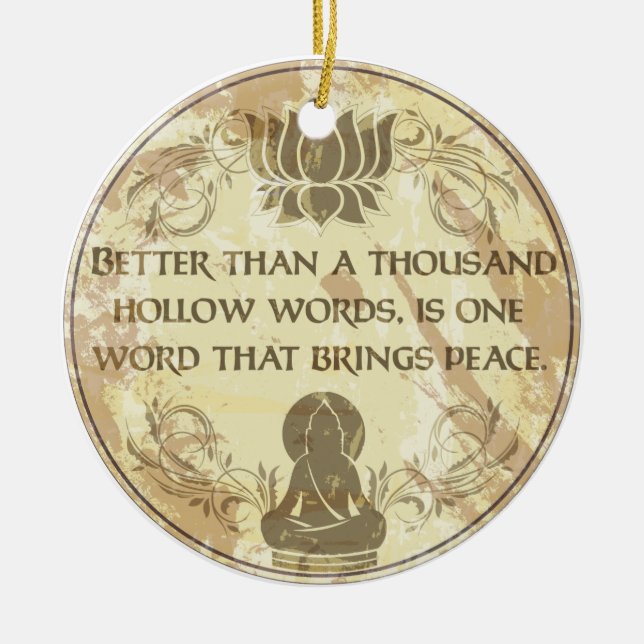 Buddha Hollow Words Ceramic Tree Decoration (Front)