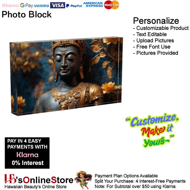 Buddha Horizontal Black Gold Floral Background Photo Block (Buddha Horizontal Black Gold Floral Background Photo Block.)