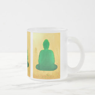 buddha in gold frosted mug