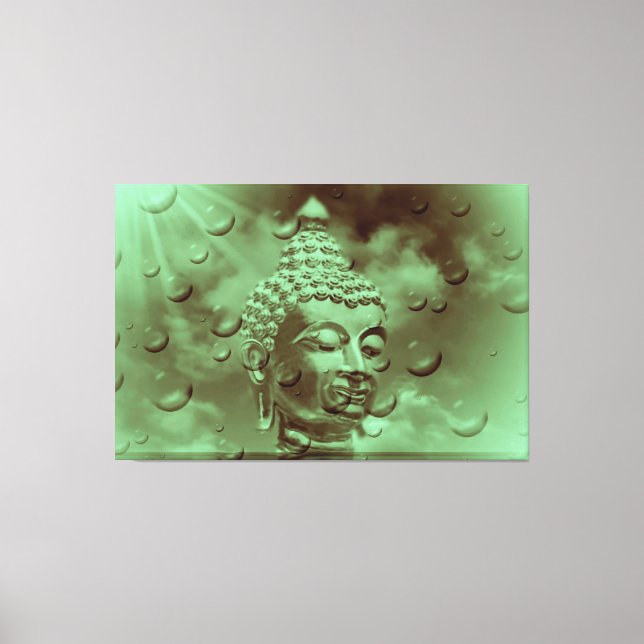 buddha in green canvas print (Front)