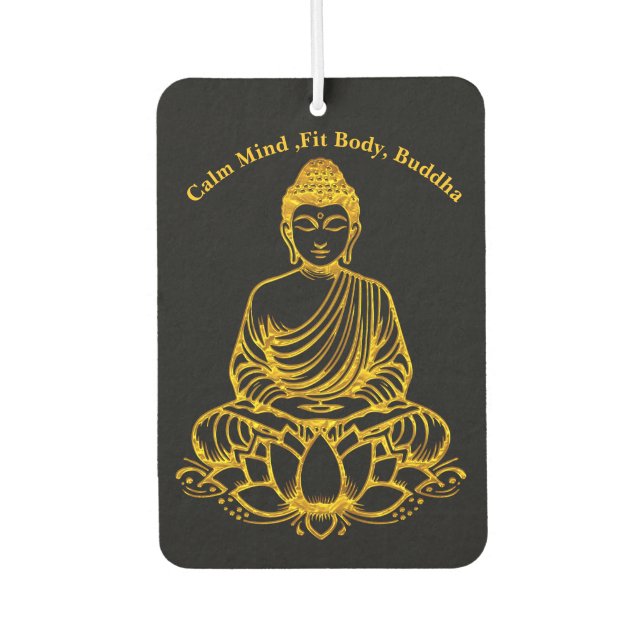 Buddha in Lotus Pose Car Air Freshener (Front)