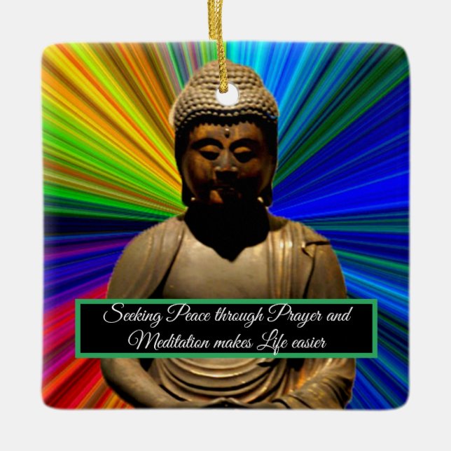Buddha in Meditation Ceramic Ornament (Front)