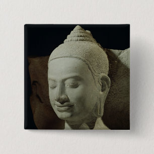 Buddha in Meditation on the Naga King, 15 Cm Square Badge