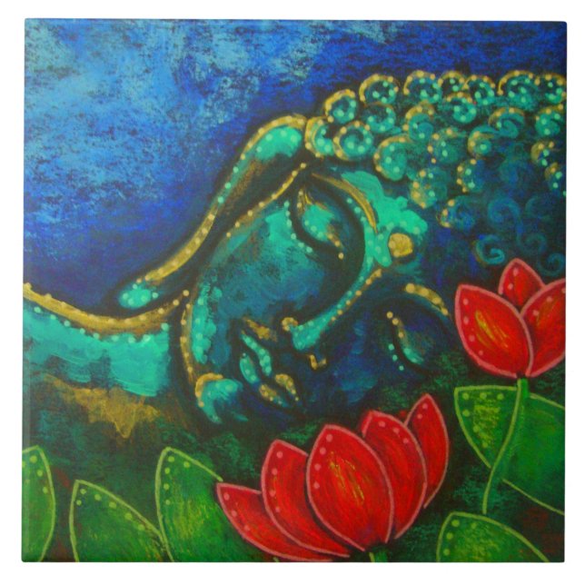 BUDDHA IN MY GARDEN 6" X 6" PHOTO TILE (Front)