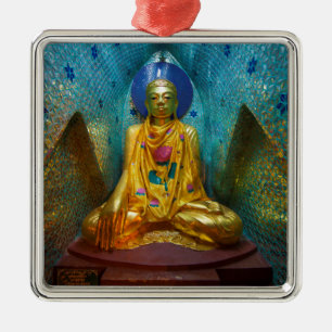 Buddha In Ornate Alcove Metal Tree Decoration