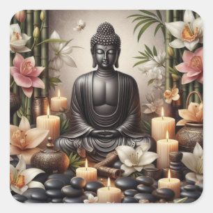 Buddha in Prayer Meditation Stickers