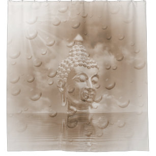 buddha in sepia shower curtain