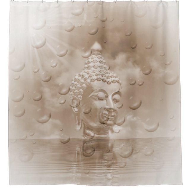 buddha in sepia shower curtain (Front)