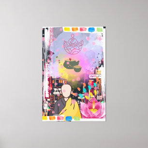 Buddha in the city canvas print