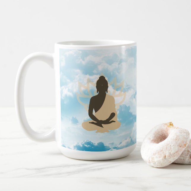 Buddha In The Clouds Meditation Mug (With Donut)