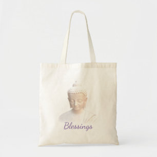 Buddha In White Blessings   Serene Meditative Tote Bag