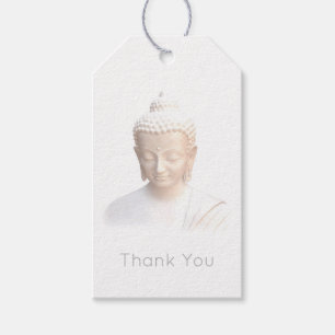 Buddha In White Serene Meditative Thank You Gift Tags