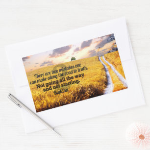 Buddha Inspirational Quote "Road to truth" Rectangular Sticker