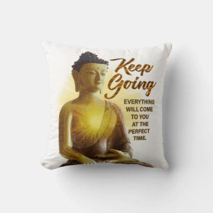 Buddha Inspirational Spritual Motivation White Cushion