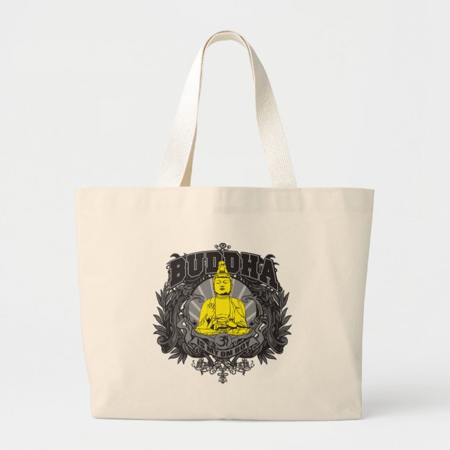 Buddha Is My Om Boy Large Tote Bag (Front)