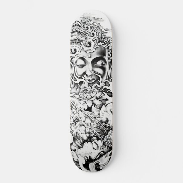Buddha Japanese Demon Lotus Palace Wave Skateboard (Front)