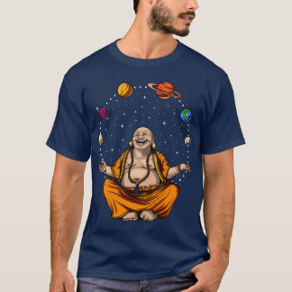 Buddha Juggling Space Planets retro T-Shirt