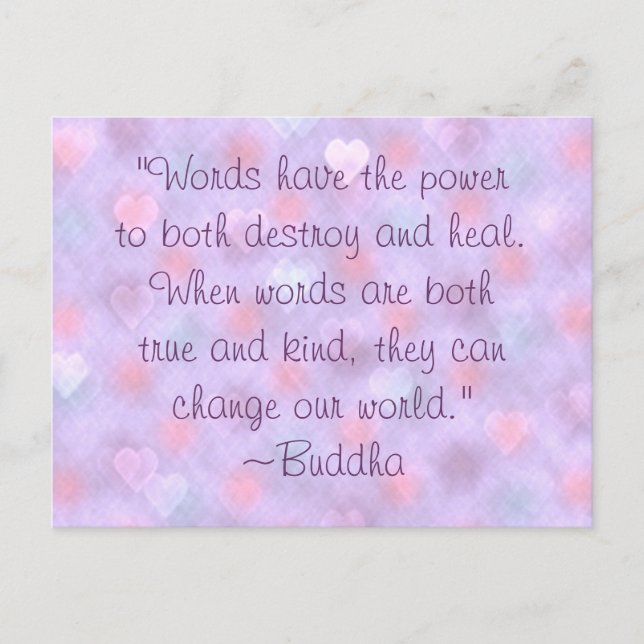 Buddha Kind Words Quote Postcard (Front)