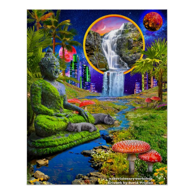 Buddha Kitties Print, Value Poster Paper (Matte) (Front)