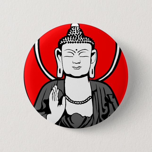 Buddha Logo 6 Cm Round Badge (Front)