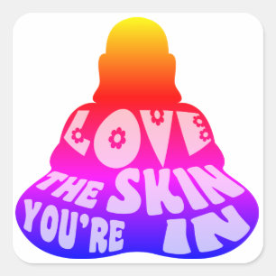 Buddha Love Colourful Square Sticker