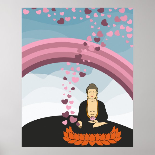 Buddha Love Hearts Poster (Front)