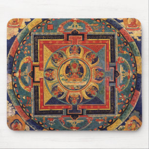 Buddha Mandala Antique Tibetan Thanka Mouse Mat