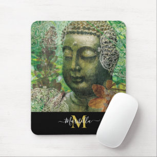 Buddha Mandala Boho Personalise Monogram Mouse Mat