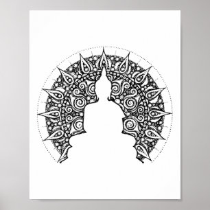 Buddha Mandala Spiritual Yogi Zen Buddhism Vintage Poster