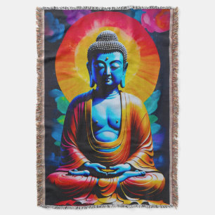 Buddha Meditates  Throw Blanket