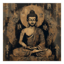 BUDDHA MEDITATING ACRYLIC PAINTING #1