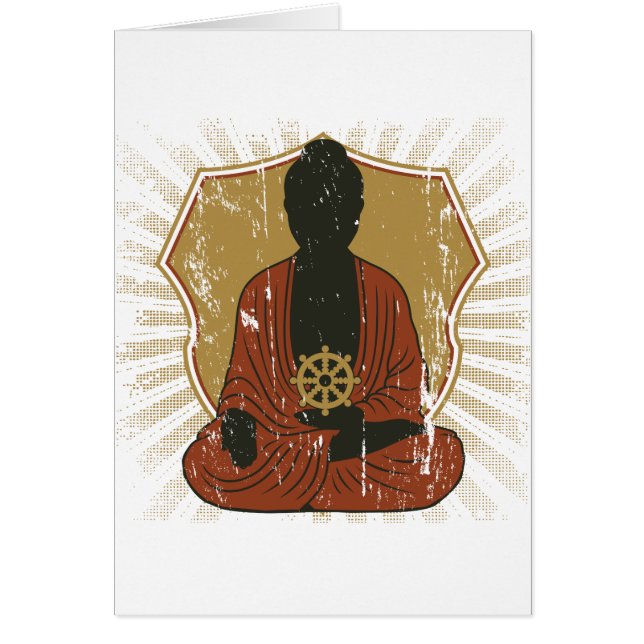 Buddha Meditating Dharma Wheel (Front)