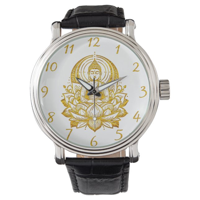 Buddha Meditating in Lotus  Watch (Front)