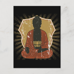 Buddha Meditating Lotus Flower Postcard