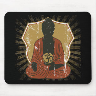 Buddha Meditating Om Symbol Mouse Mat