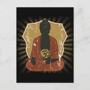 Buddha Meditating Om Symbol Postcard