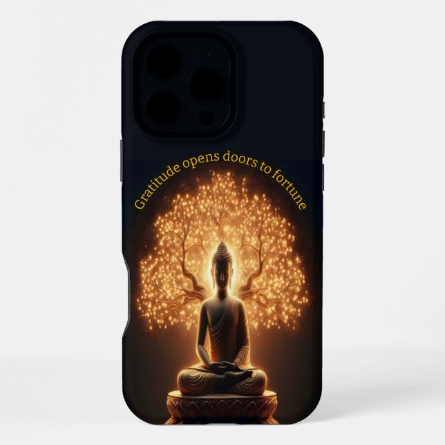 Buddha meditating under a tree iPhone case (Back)