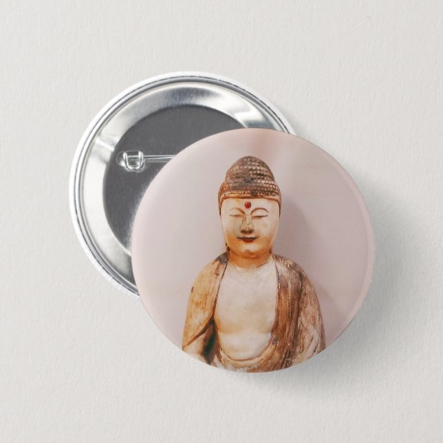 Buddha Meditation  6 Cm Round Badge (Front & Back)