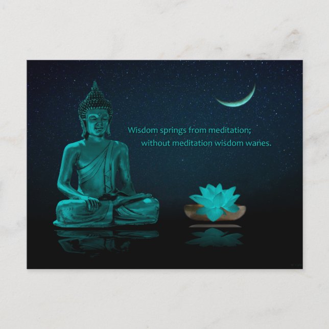 Buddha Meditation Lotus Flower Eastern Religion Postcard (Front)