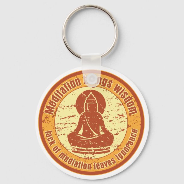 Buddha Meditation Wisdom Key Ring (Front)