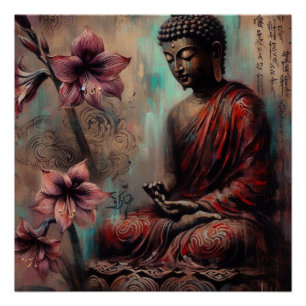 BUDDHA METALLIC PAINT ART #11 POSTER