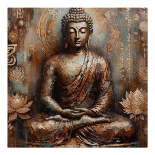 BUDDHA METALLIC PAINT ART #12 POSTER