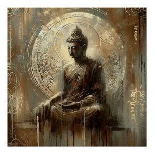 BUDDHA METALLIC PAINT ART #20 POSTER